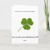 St. Patrick's Breastplate Card Karte (Rückseite)