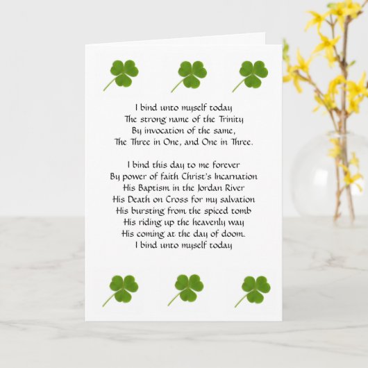 St. Patrick's Breastplate Card Karte (Gelbe Blume)