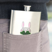 St. Patricks Bunny Proud zu irischem Kleeblatt Flachmann (Beispiel)