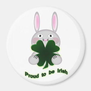 St. Patricks Bunny Proud zu irischem Kleeblatt Magnet
