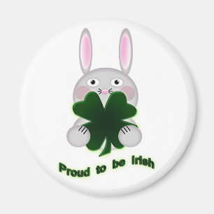 St. Patricks Bunny Proud zu irischem Kleeblatt Magnet