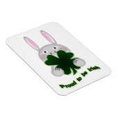 St. Patricks Bunny Proud zu irischem Kleeblatt Magnet (Rechte Seite)