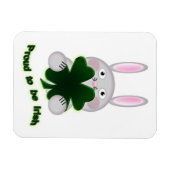 St. Patricks Bunny Proud zu irischem Kleeblatt Magnet (Horizontal)