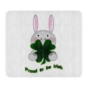 St. Patricks Bunny Proud zu irischem Kleeblatt Schneidebrett