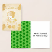 St. Patrick's Cat and Kleeblatts Zeichnend, ZKOA Folienkarte (Anzeige)