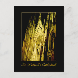 'St. Patrick's Cathedral auf der Nachtkarte Postkarte