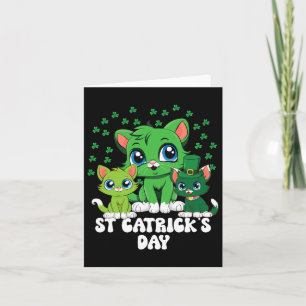 St Patricks Catricks Day Cats Green Saint Pattys Karte