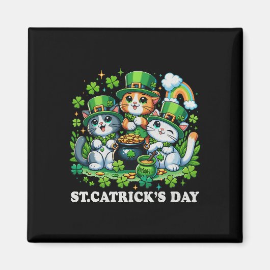St Patricks Catricks Day Cats Saint Pattys Cat Lov Magnet (Vorne)