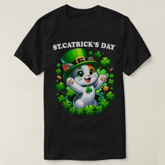 St Patricks Catricks Day Cats Saint Pattys Cat Lov T-Shirt (Design vorne)