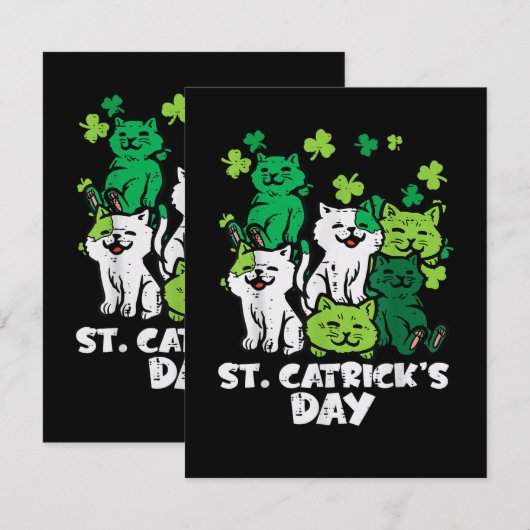 St Patricks Catricks Day Cats Saint Pattys Dankeskarte (Vorne/Hinten)