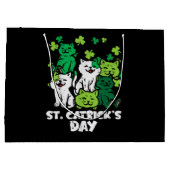 St Patricks Catricks Day Cats Saint Pattys Große Geschenktüte (Rückseite)