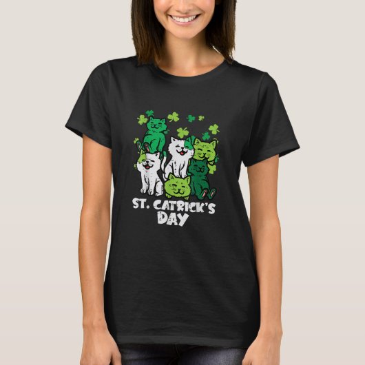St Patricks Catricks Day Cats Saint Pattys T-Shirt (Vorderseite)