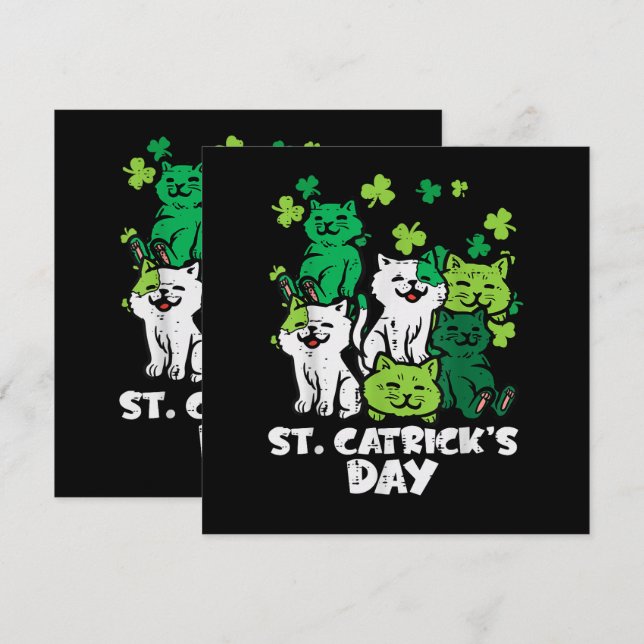 St Patricks Catricks Day Katzen Saint Pattys (Vorne/Hinten)