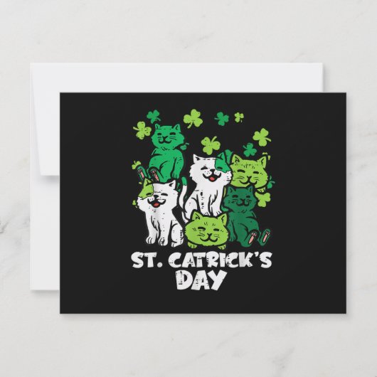 St Patricks Catricks Day Katzen Saint Pattys Einladung (Vorderseite)