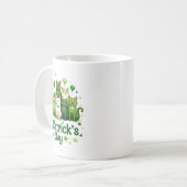 St Patricks Catricks Day Katzen Saint Pattys Fraue Kaffeetasse (Vorderseite Links)