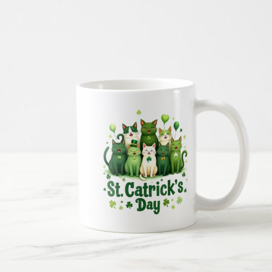 St Patricks Catricks Day Katzen Saint Pattys Fraue Kaffeetasse (Rechts)