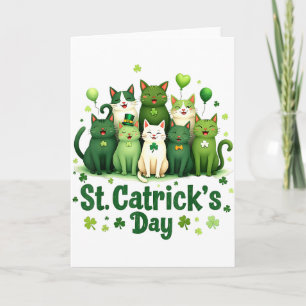 St Patricks Catricks Day Katzen Saint Pattys Fraue Karte