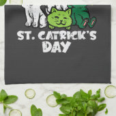 St Patricks Catricks Day Katzen Saint Pattys Geschirrtuch (Gefaltet)