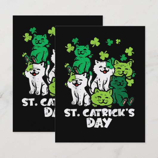 St Patricks Catricks Day Katzen Saint Pattys Karte (Vorne/Hinten)