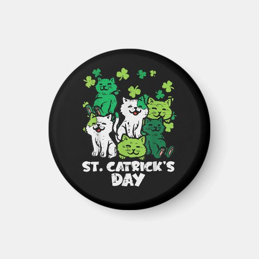 St Patricks Catricks Day Katzen Saint Pattys Magnet (Vorne)