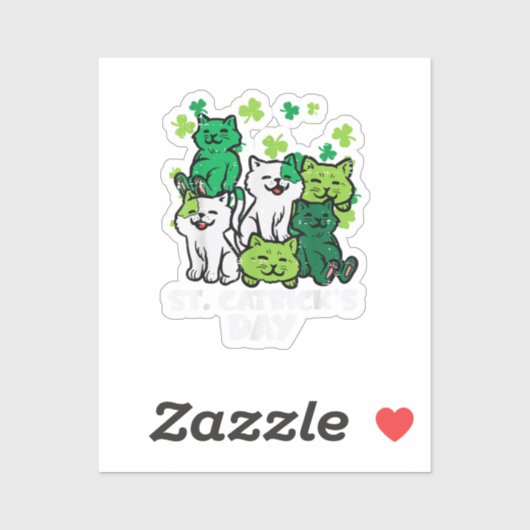 St Patricks Catricks Tag Katzen Saint Pattys Aufkleber (Blatt)