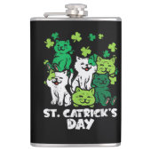 St Patricks Catricks Tag Katzen Saint Pattys Flachmann (Vorderseite)