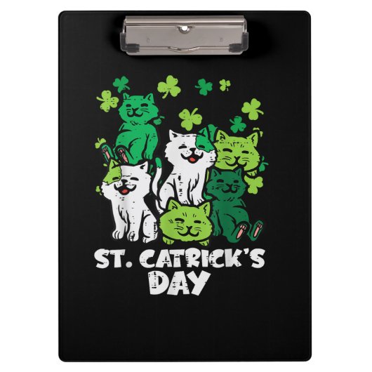 St Patricks Catricks Tag Katzen Saint Pattys Klemmbrett (Vorderseite)