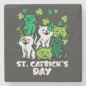 St Patricks Catricks Tag Katzen Saint Pattys Steinuntersetzer (Vorderseite)