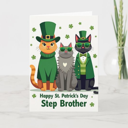 St Patricks Cats Step Brother Card Karte (Vorderseite)