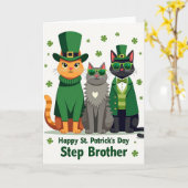St Patricks Cats Step Brother Card Karte (Gelbe Blume)