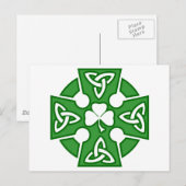 St Patrick's Celtic Cross Postkarte (Vorne/Hinten)