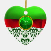ST PATRICK'S CELTIC HERART GREEN KLEEBLATT MONOGRA KERAMIK ORNAMENT (Vorne)