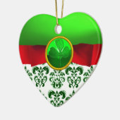 ST PATRICK'S CELTIC HERART GREEN KLEEBLATT MONOGRA KERAMIK ORNAMENT (Links)