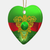 ST PATRICK'S CELTIC HERART GREEN KLEEBLATT MONOGRA KERAMIK ORNAMENT (Links)