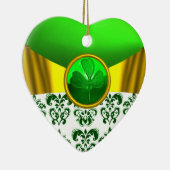 ST. PATRICK'S CELTIC HERZ GOLD GREEN KLEEBLATT KERAMIK ORNAMENT (Rechts)