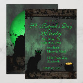 St. Patrick's Chat Noir Einladung (Vorne/Hinten)