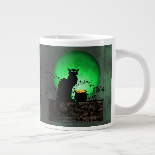 St. Patrick's Chat Noir Jumbo-Tasse (Rechts)