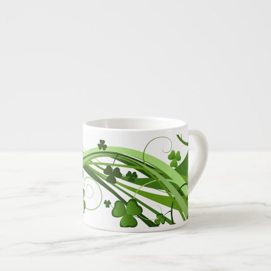 St. Patrick's Clover Espresso Tasse (Vorderseite Rechts)