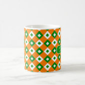 St Patrick's Clover Green Orange Kariert Name Kaffeetasse (Mittel)