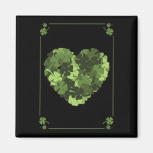 St. Patrick's Clover Heart Magnet