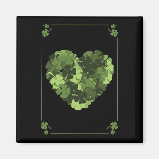 St. Patrick's Clover Heart Magnet (Vorne)