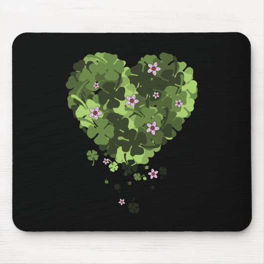 St. Patrick's Clover Heart Mousepad (Vorne)