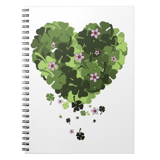 St. Patrick's Clover Heart Notizblock (Vorderseite)
