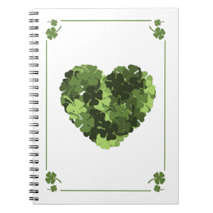 St. Patrick's Clover Heart Notizblock