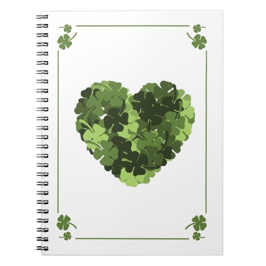 St. Patrick's Clover Heart Notizblock (Vorderseite)