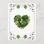 St. Patrick's Clover Heart Postkarte (Vorderseite)