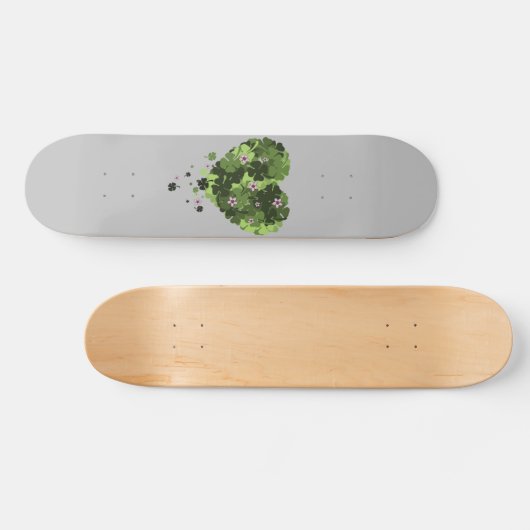St. Patrick's Clover Heart Skateboard (Horizontal)