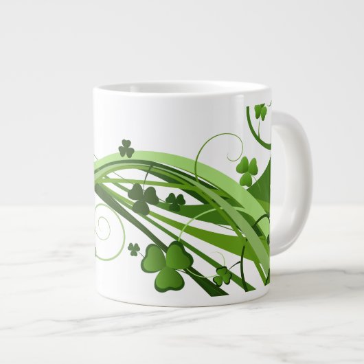St. Patrick's Clover Jumbo Tasse (Vorderseite Rechts)