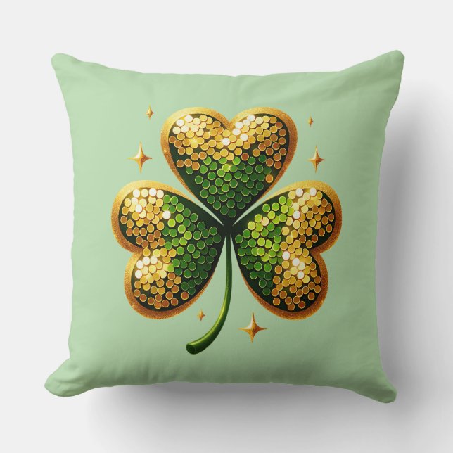 St. Patrick's Clover Kissen (Vorderseite)