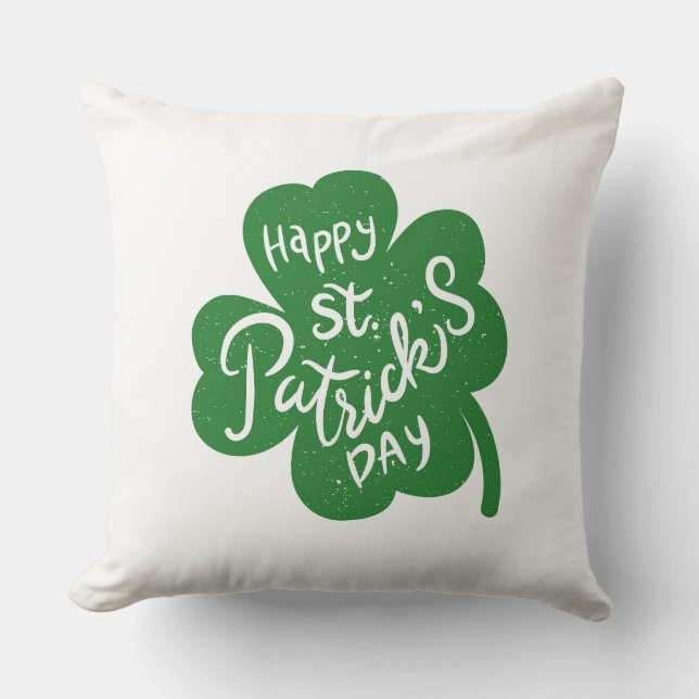 St. Patrick's Clover Kissen (Vorderseite)